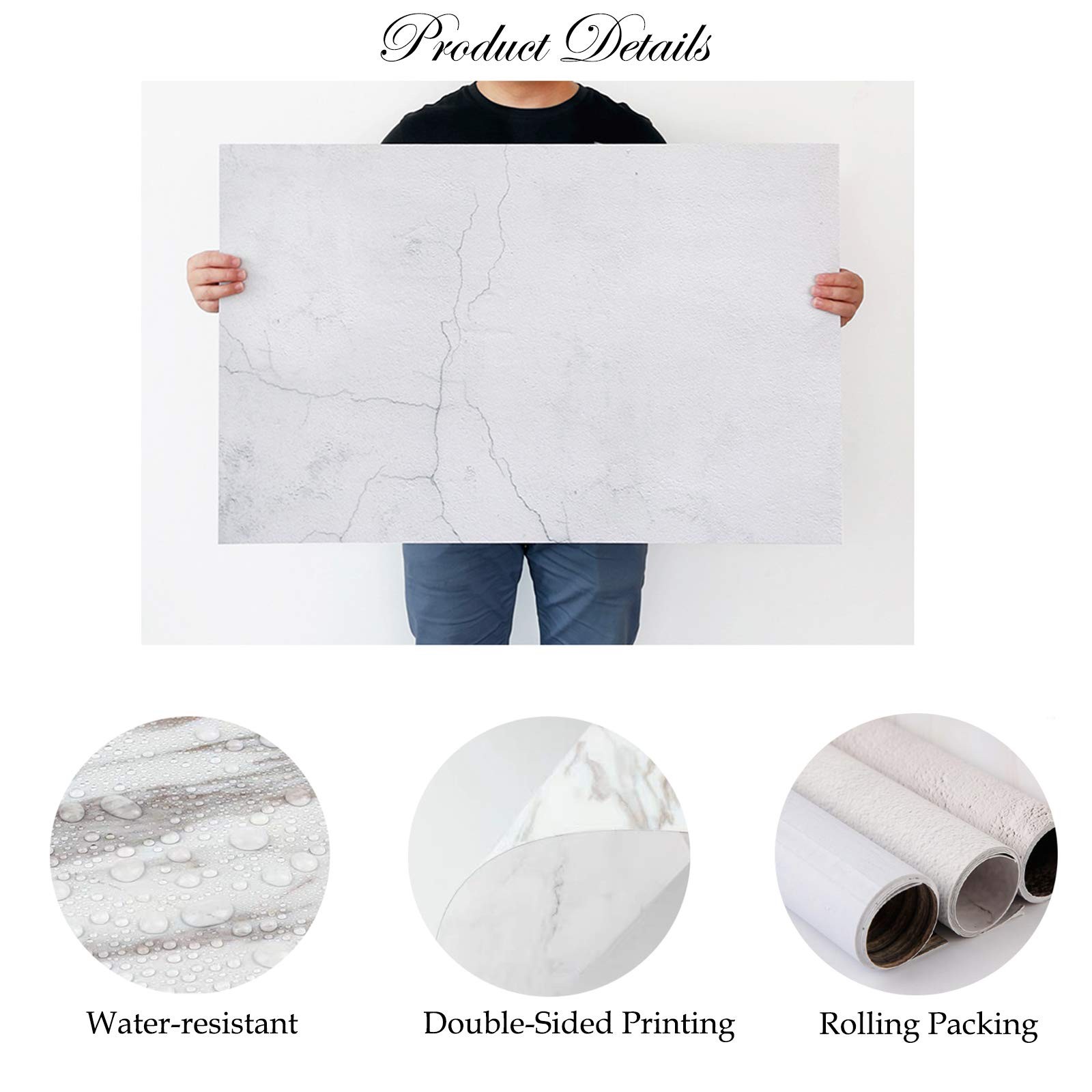 Food Photography Backdrops Paper 4 Pack Kit 22x34Inch/ 56x86cm Double Sided P…