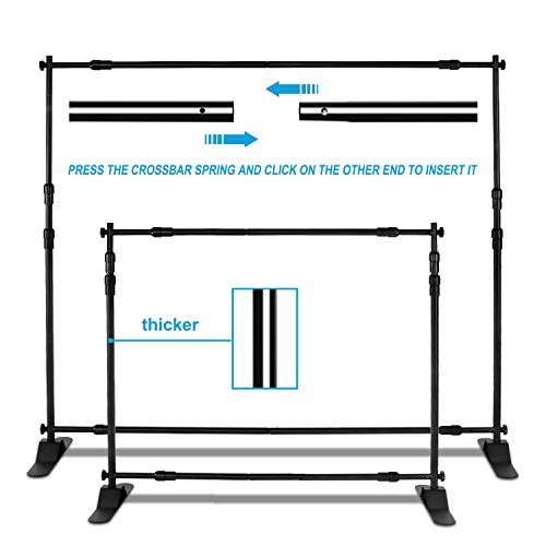 10 x 8 ft Heavy Duty Backdrop Banner Stand Kit, Adjustable Photography Step