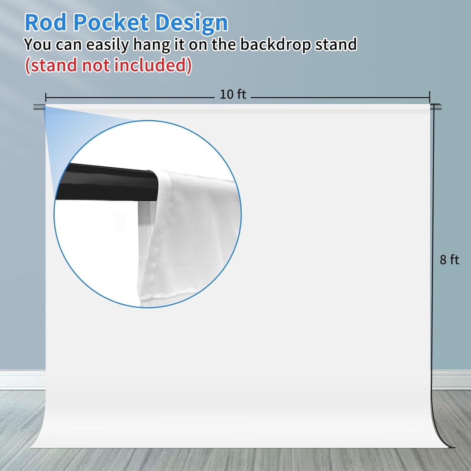 Seamless 10×8 ft White Photo Backdrop for Professional Photography Needs
