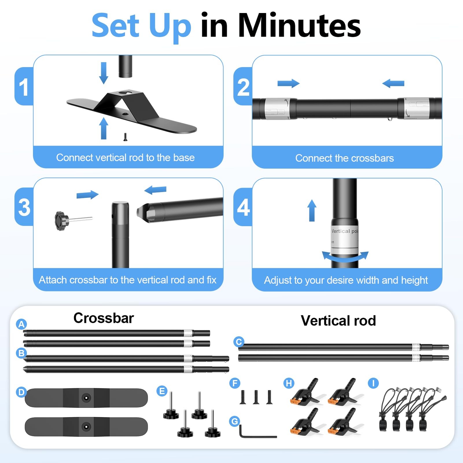 10 x 8FT Backdrop Banner Stand, Heavy Duty Adjustable Photo Background Suppor…