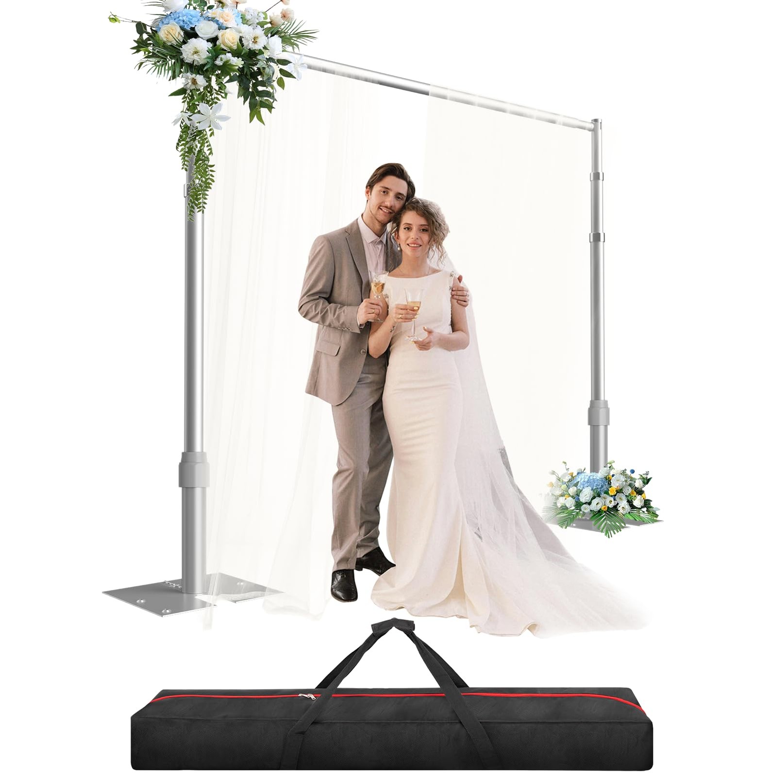 Pipe and Drape Backdrop Stand Kit, 10ftx10ft Heavy Duty Backdrop Stand, Adjus…