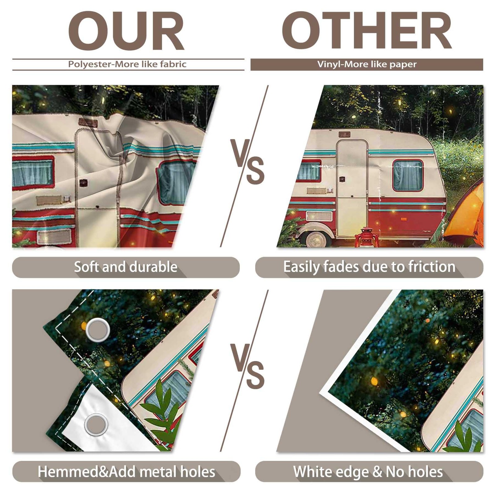 Fabric 7x5ft Summer Camping Photography Backdrop Forest Night Campfire Tent C…