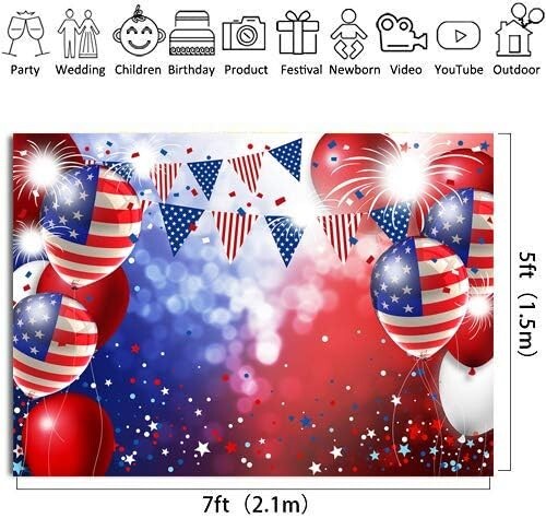 7X5ft American Flag Backdrop Independence Day Background Photography 4th of J…