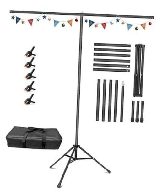T Shape Backdrop Stand, 8×7.5ft(HxW) Portable Photo Background 8×7.5ft (HxW)