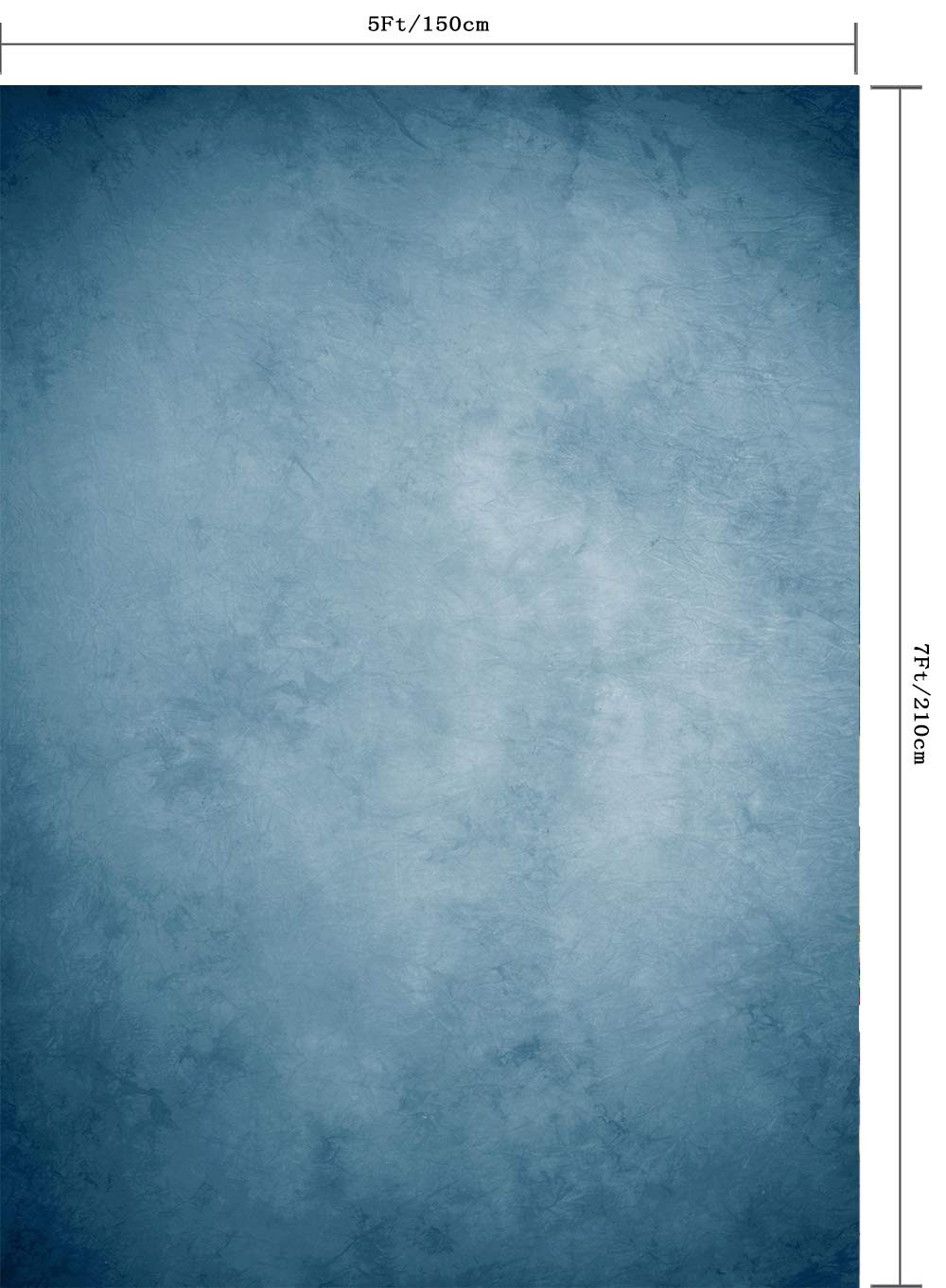DePhoto 5X7FT Retro Blue Art Portrait Backdrop Seamless Vinyl Photography Pho…