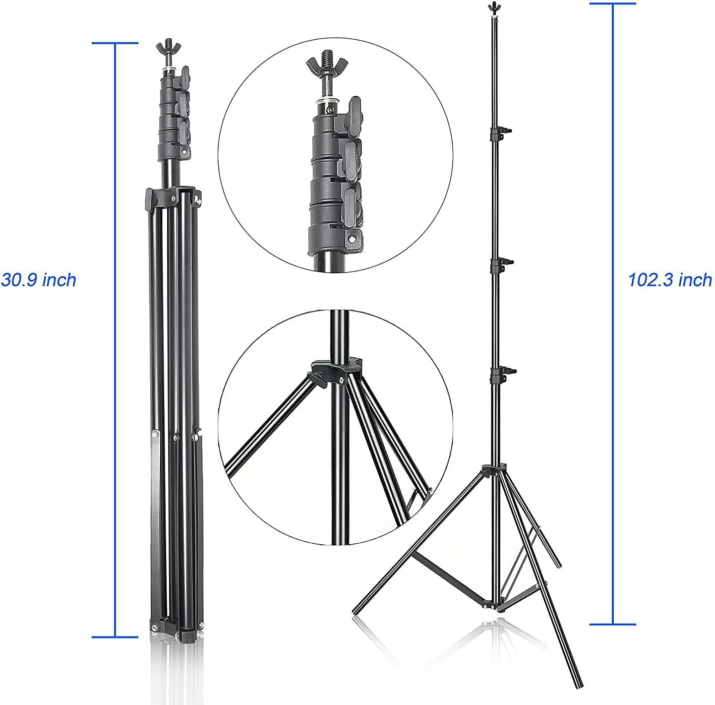 Photo Video Studio 10 X 8.5Ft Stand with Muslin Backdrop (Green /White /Black) &
