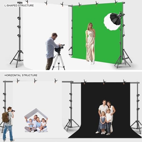 10x20FT Backdrop Support Stand for Photography，Adjustable Width & Length