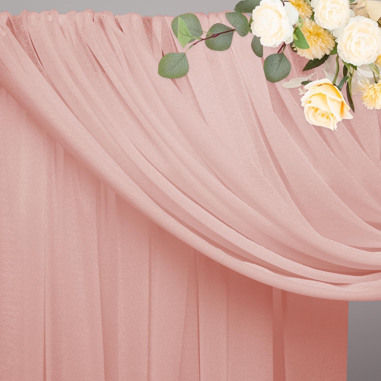 Wedding Arch Draping Fabric 28.7 Inch x 20 FT Blush Sheer Backdrop Decor