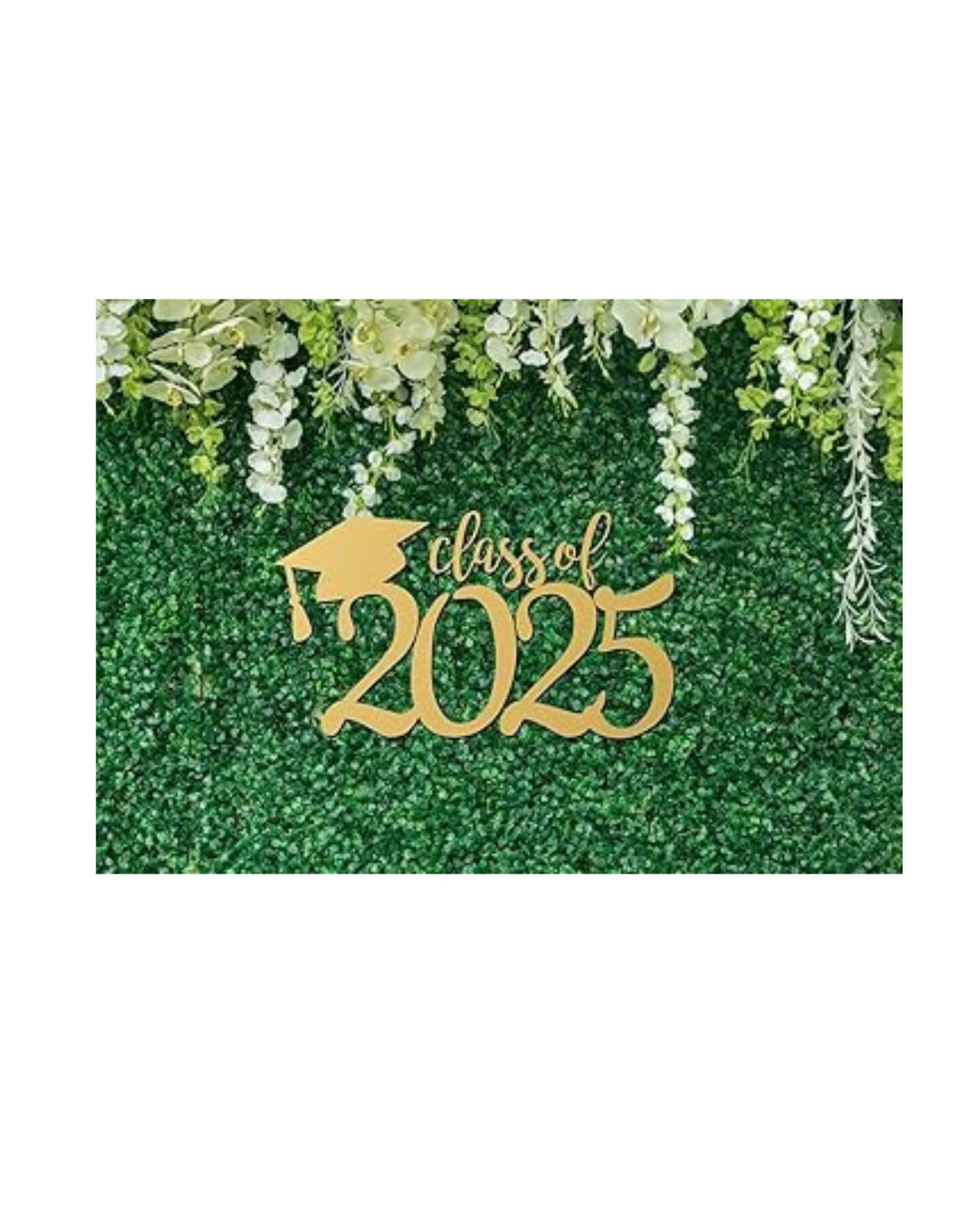 Mocsicka Class 2025 Graduation Reunion Backdrop Green Leaves Party Decor PROPS