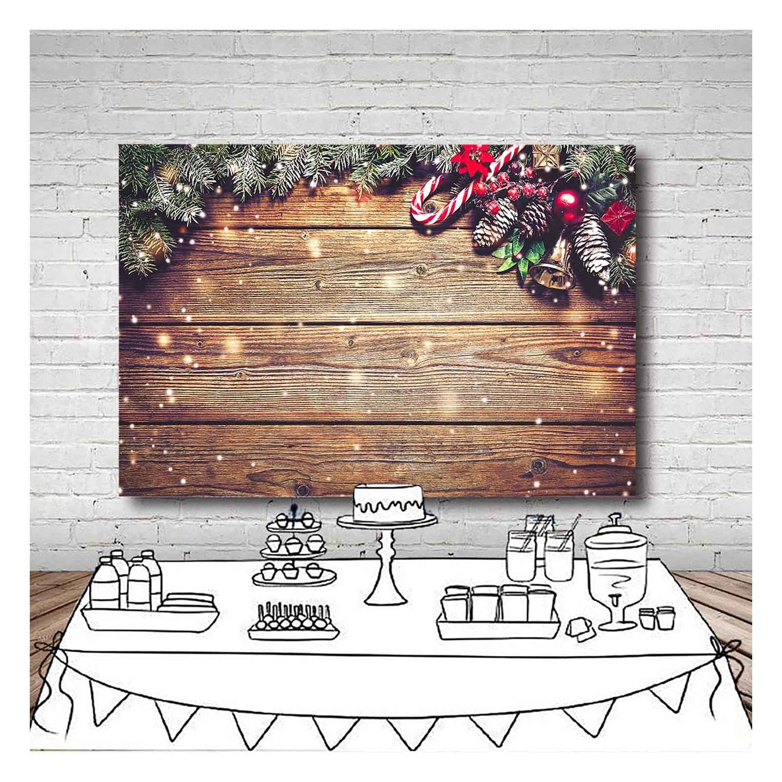 Winter Snowflake Gold Glitter Christmas Wooden Wall Holiday Photo Background …