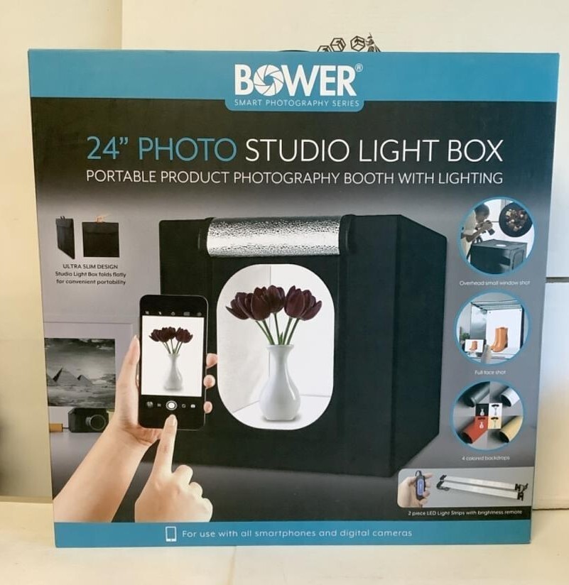 NEW Bower BSP-MPSLB24 24″ Portable Black Photo Studio Background Light Box