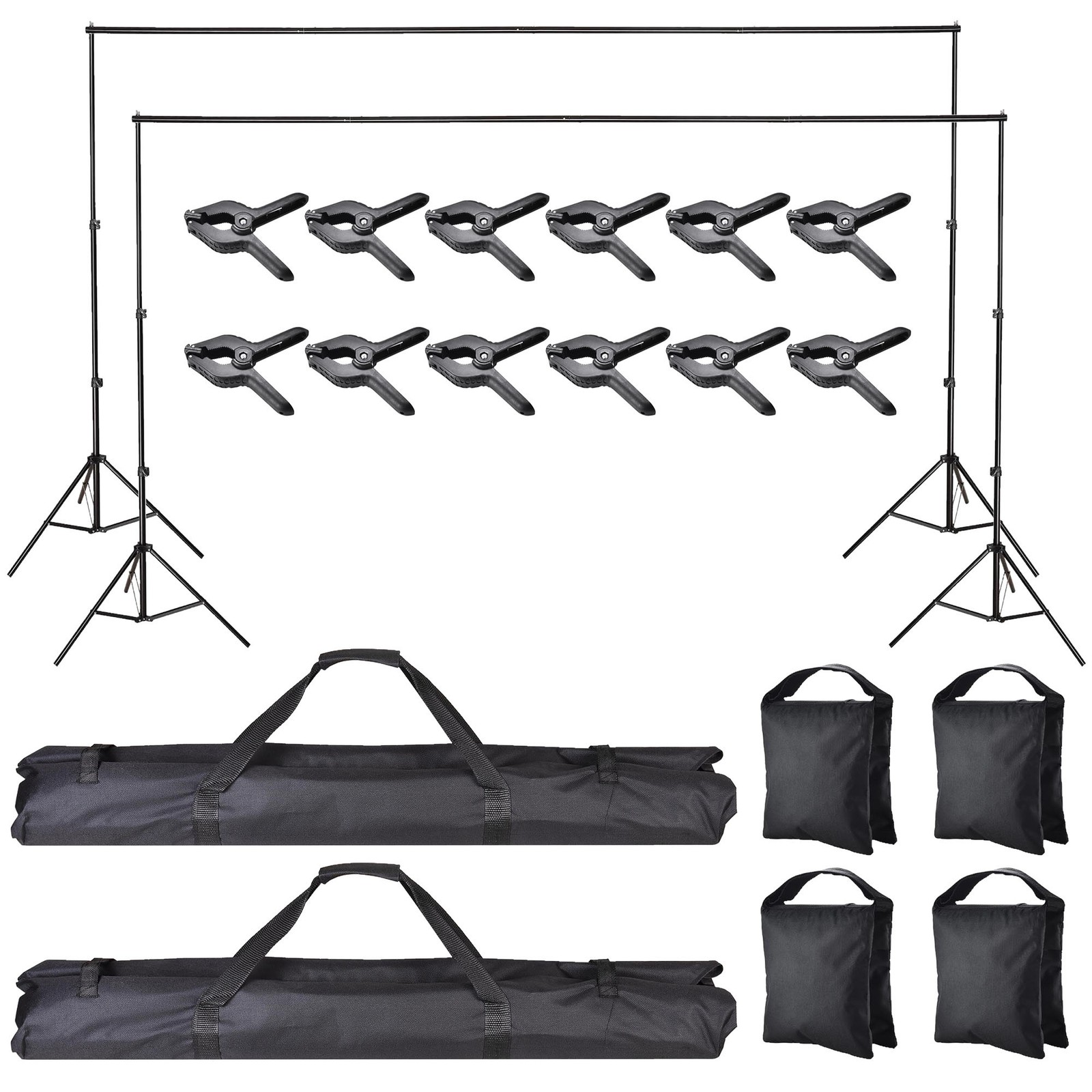 7x10Ft Photography Background Backdrop Support Stand Kit for Live Stream 2 Packs