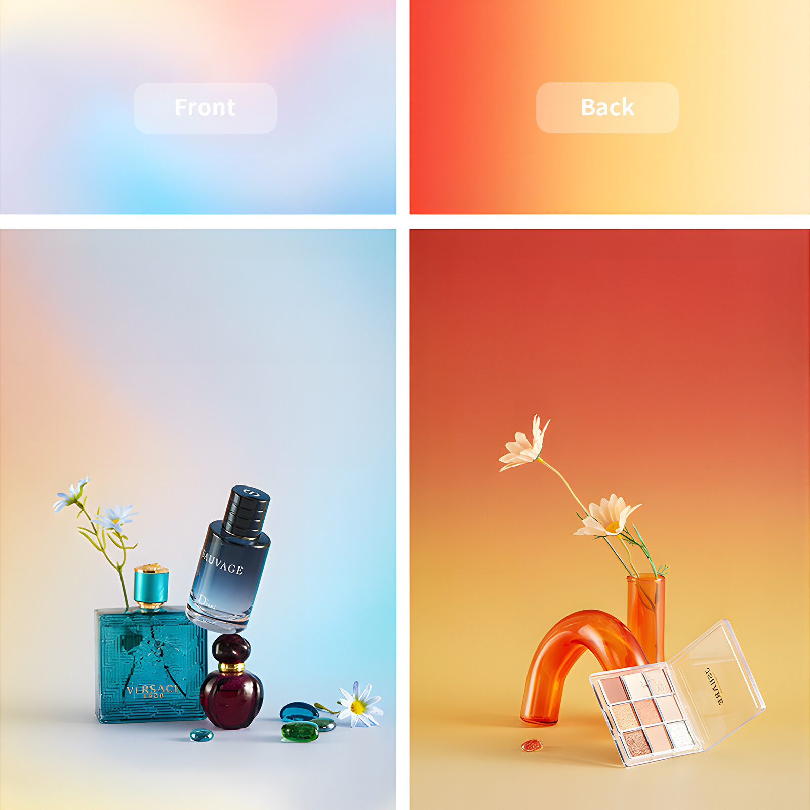 Selens Double-sided Waterproof Photography Backdrop Gradient Color Background