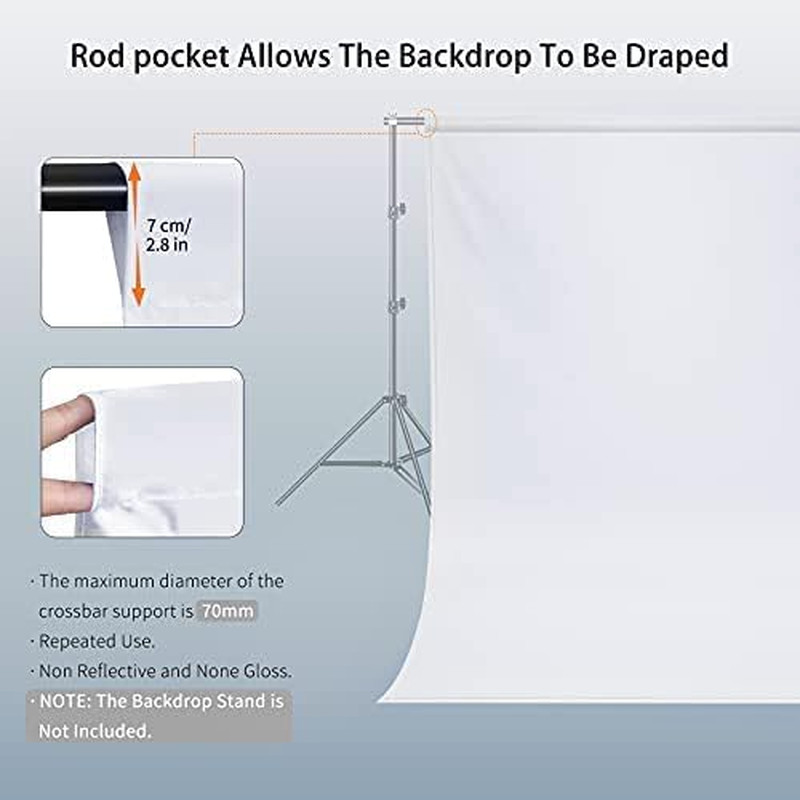 7 X 10 FT White Backdrop, 100% Polyester Photography Backdrop Foldable Washable