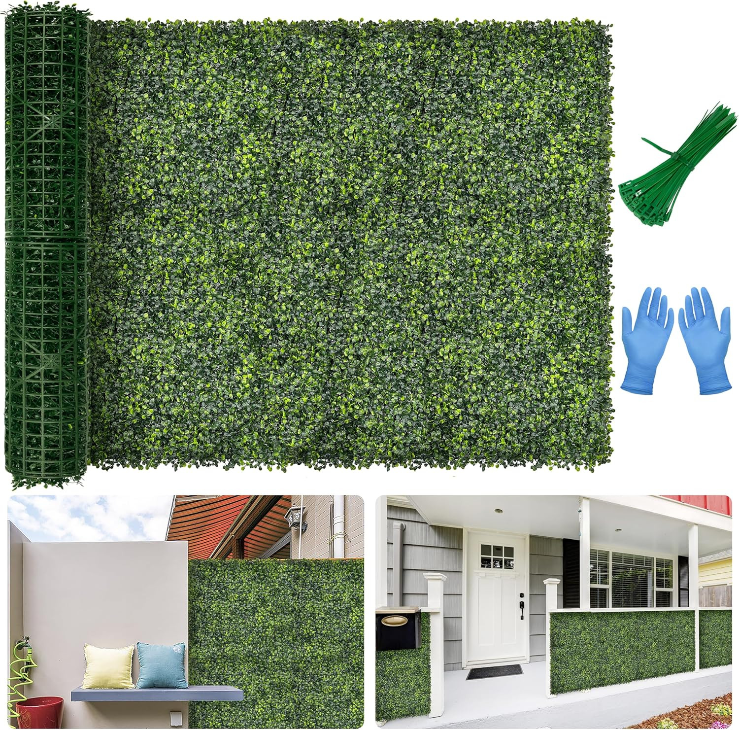 Artificial Boxwood Backdrop Roll: 40″X120″ (33.5 Sqft) Uv-Anti Greenery Faux Gra