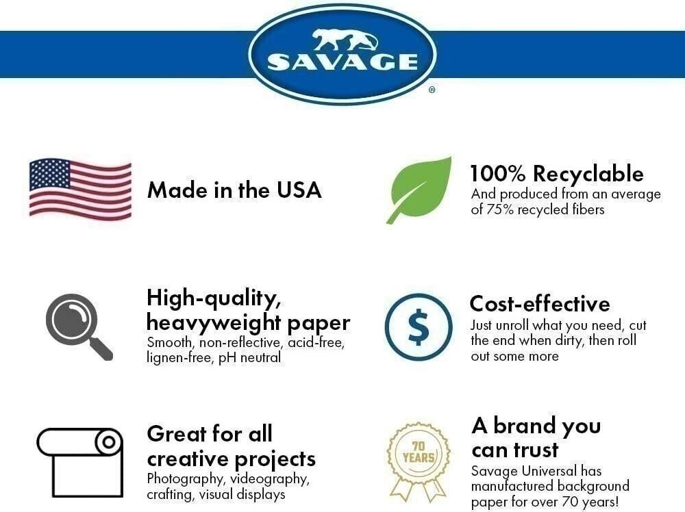 Savage Seamless Paper Photography Backdrop – #50 White (107 in x 36 ft)