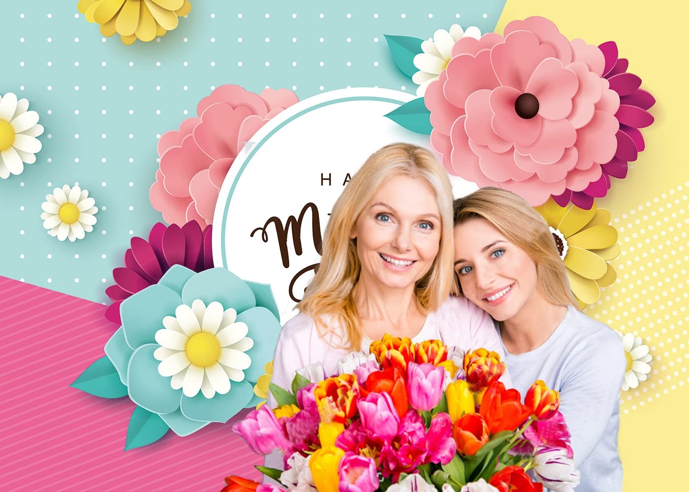 7x5ft Mother’s Day Backdrop Mother’s Day Party Bridal Shower Photo Booth Studio.