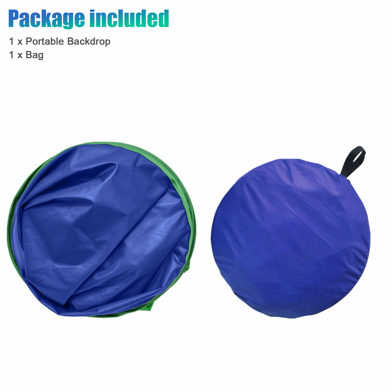 2 in 1 Round Green Blue Backdrop Photography Background Screen for Video Studio