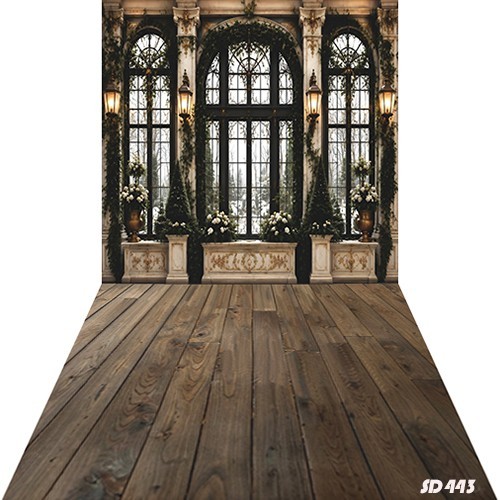 10’x20’CP Arch Window Hall Scenic Microfiber Fabric background backdrop SD443