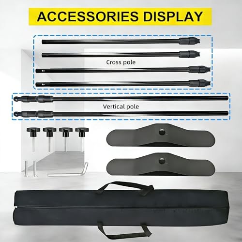 Backdrop Stand 10x8ft(WxH), Portable Photo Studio Background Stand Support Kit
