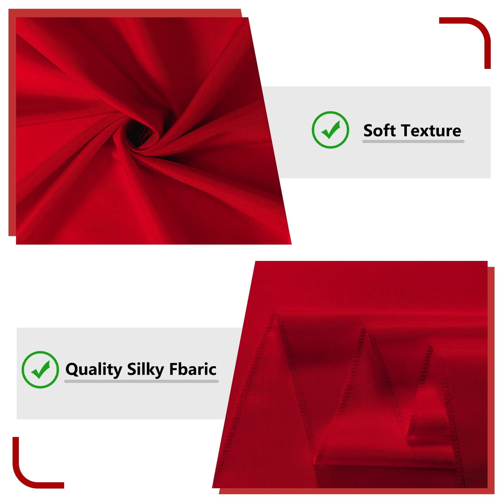 2 PCS 5×10 Ft Red Backdrop Curtains Fabric Rod Pocket Home Decoration