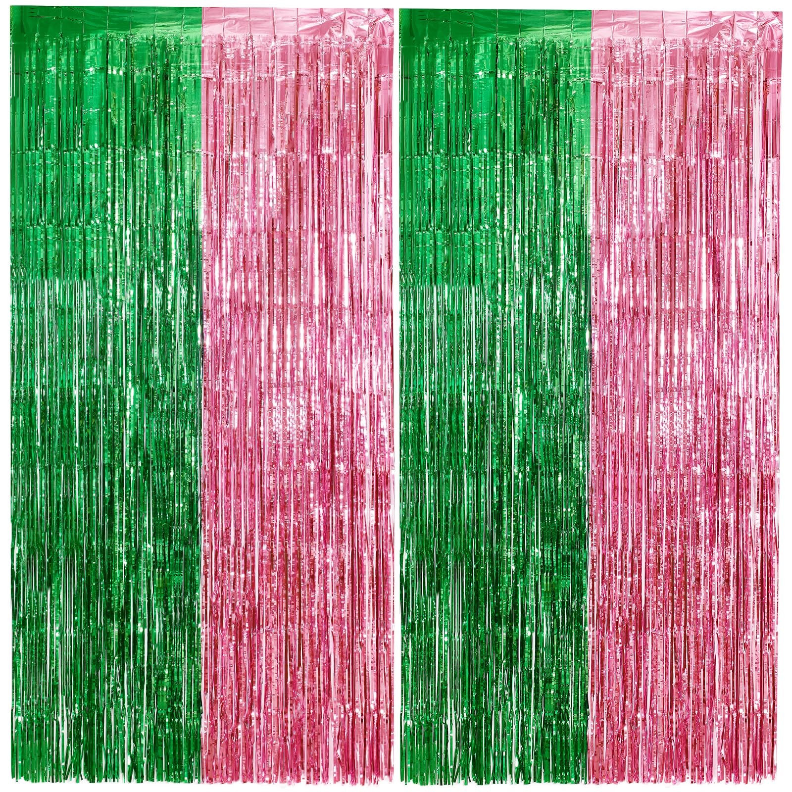 Vagilelf 2 Pack Pink and Green Party 3.3ft x 6.6ft, pink green