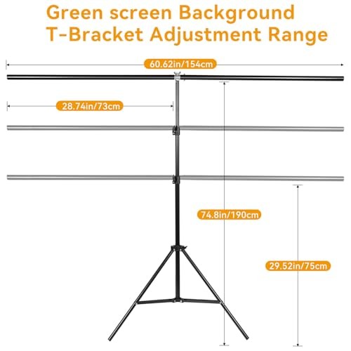 Green Screen Backdrop Kit 6.5×5 ft Portable Chroma Key Background with T
