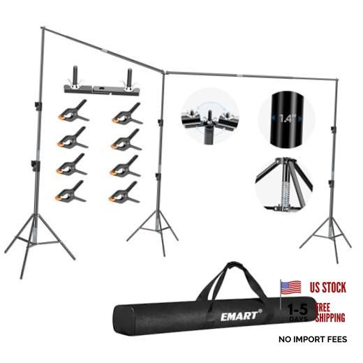 Back Drop Adjustable Stand, 10×20 Backdrop Stand Heavy Duty 20×10ft(W×H） Black