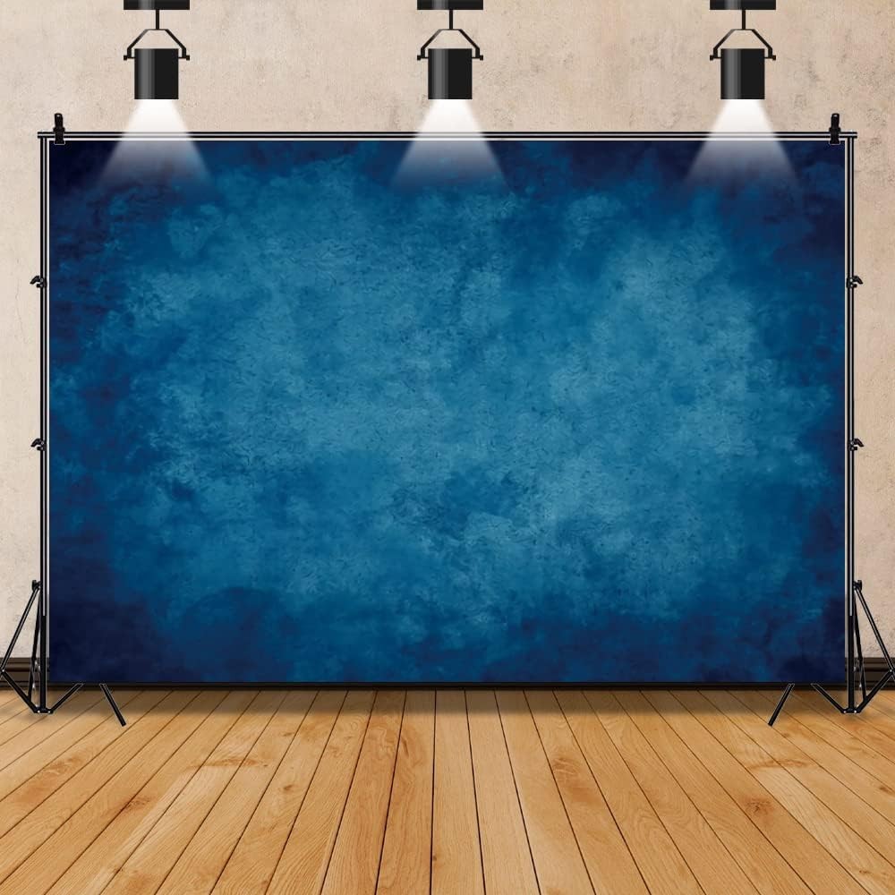 Abstract Blue Backdrop Retro Dark Photography Background 10x8ft,