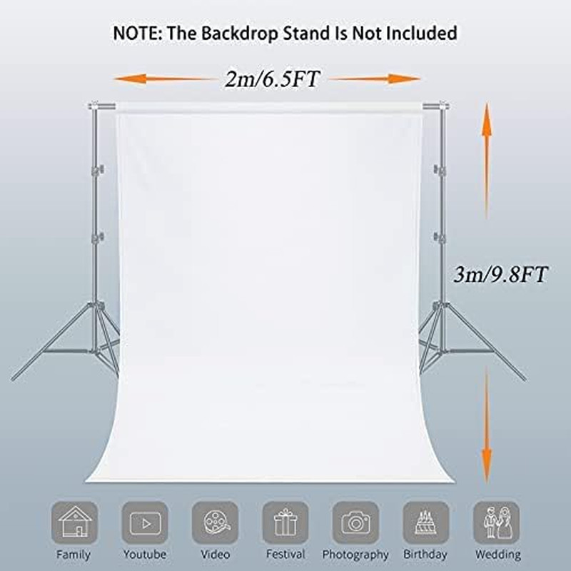 7 X 10 FT White Backdrop, 100% Polyester Photography Backdrop Foldable Washable