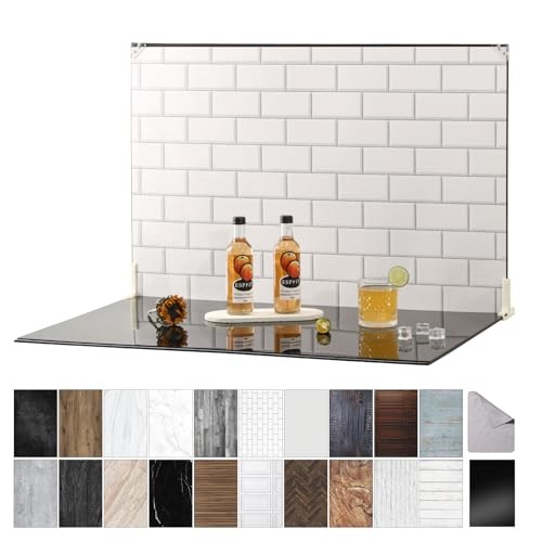 Product Photography Backdrops with Gloss Black Acrylic, 23x35in Photo Backdrop