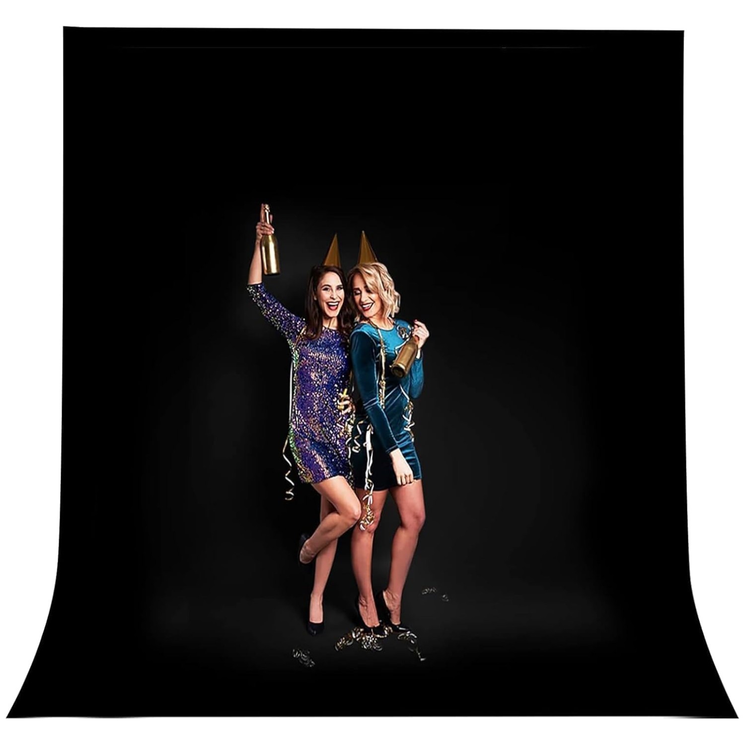 Dual-Size 10x20ft Black Backdrop – Portable & Versatile