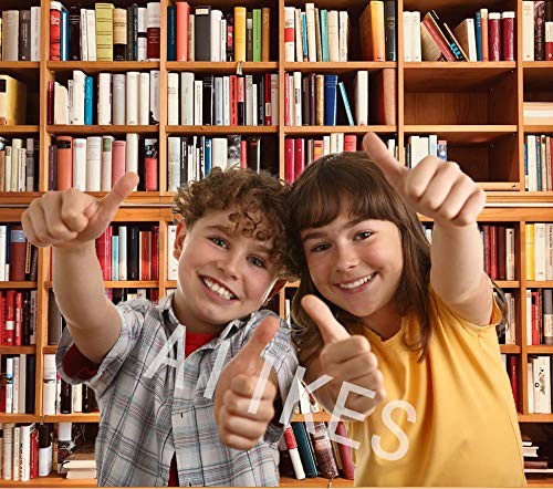 7x5FT Bookcase Photography Backdrop School Library Study Bookshelf Scene Chil…