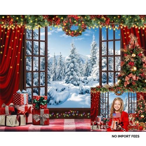 Snowy Winter Forest Photo Backdrop 10x8ft for Photography