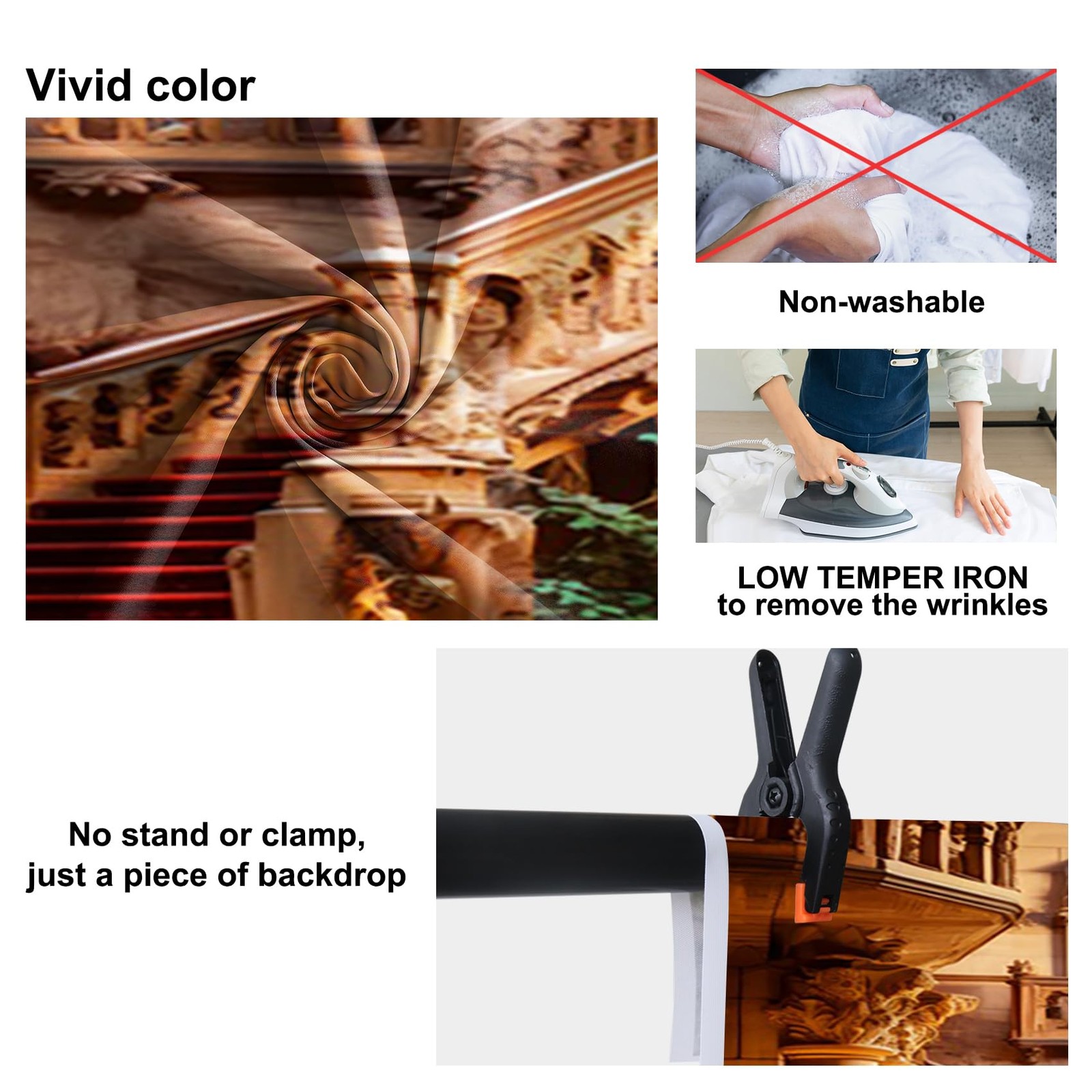Elegant Ancient European Red Staircase Studio Photography Background 8x10ft
