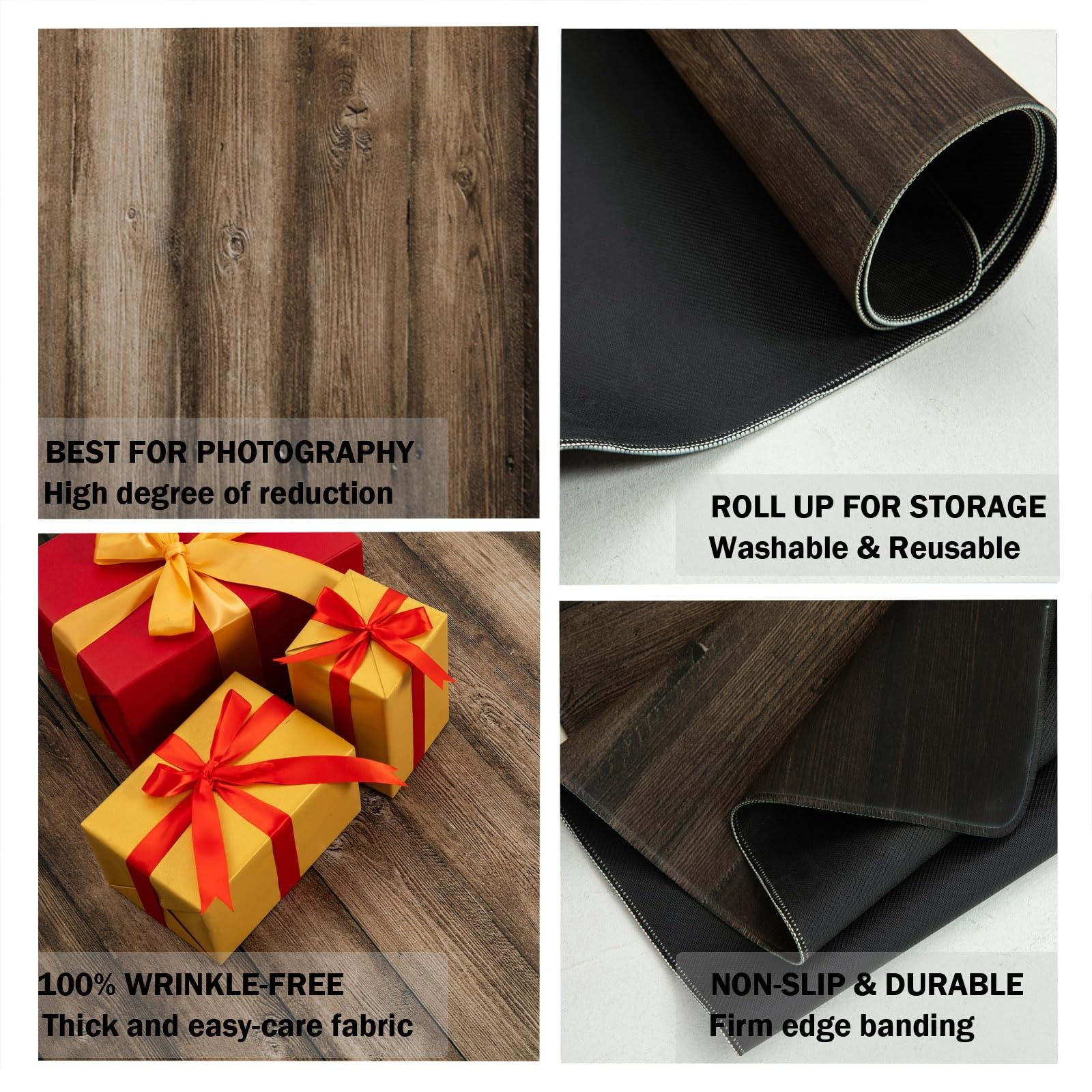 Kate Photography Floor Mats Deep Brown Wood Mat 8x5ft,