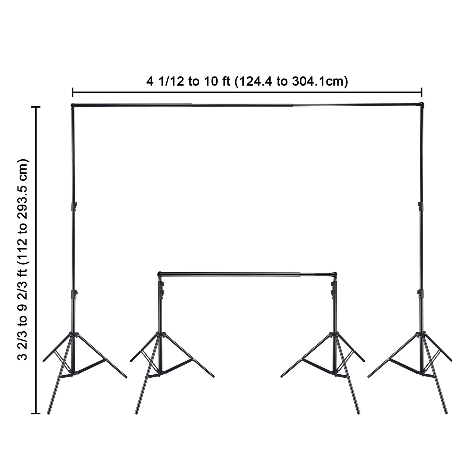 9.5x10Ft Backdrop Stand Kit Tripod Crossbar for Studio Photography Background