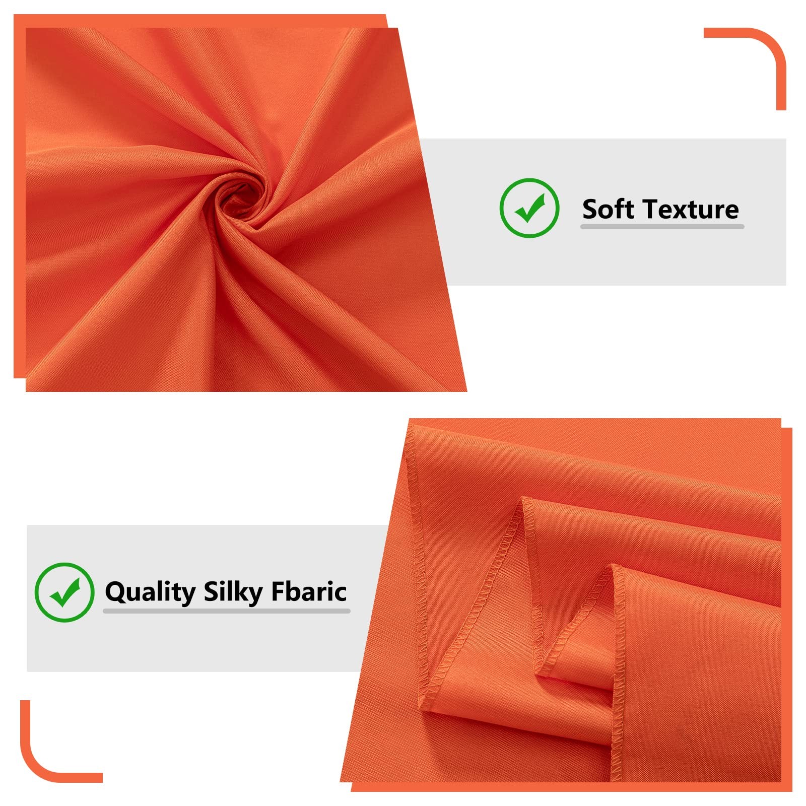 Orange Backdrop Curtains for Parties, Weddings, Stage – Light Filtering, Slid…