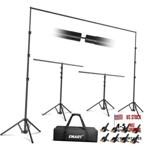 3-in-1 Backdrop Stand Kit 10×8.5 ft for Photography Studio, T 10×8.5ft Black