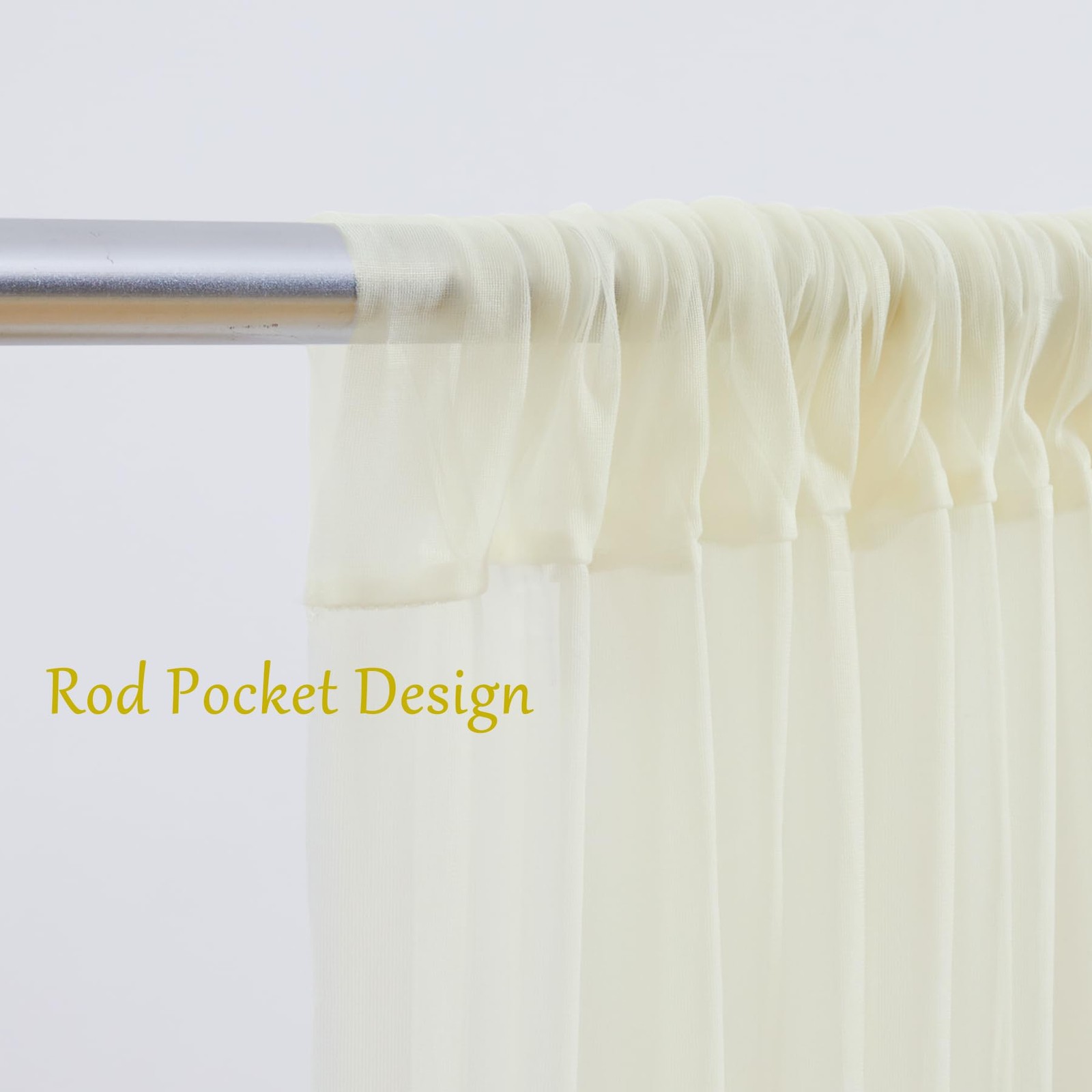 10×10 FT Ivory Tulle Backdrop Curtains Parties Sheer Wedding Photo Drapes