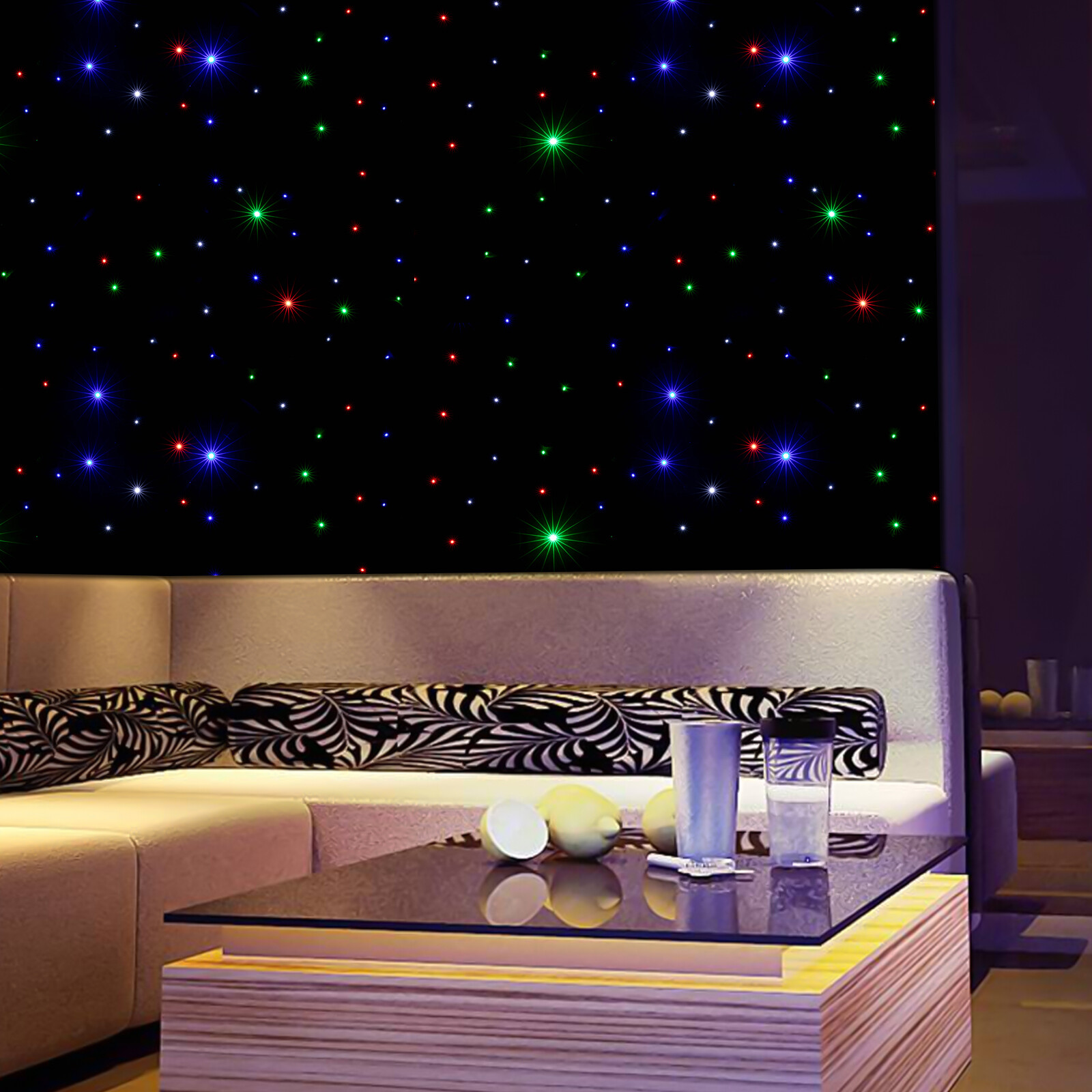 20FT*10FT LED Stage Star Backdrop Wedding Party Xmas Curtain Velvet Material NEW