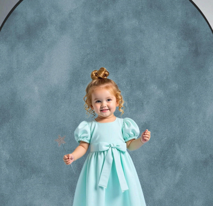 Collapsible Pop-Up Photo Backdrop Grey/Teal 5×6.5ft for Video & Broadcast