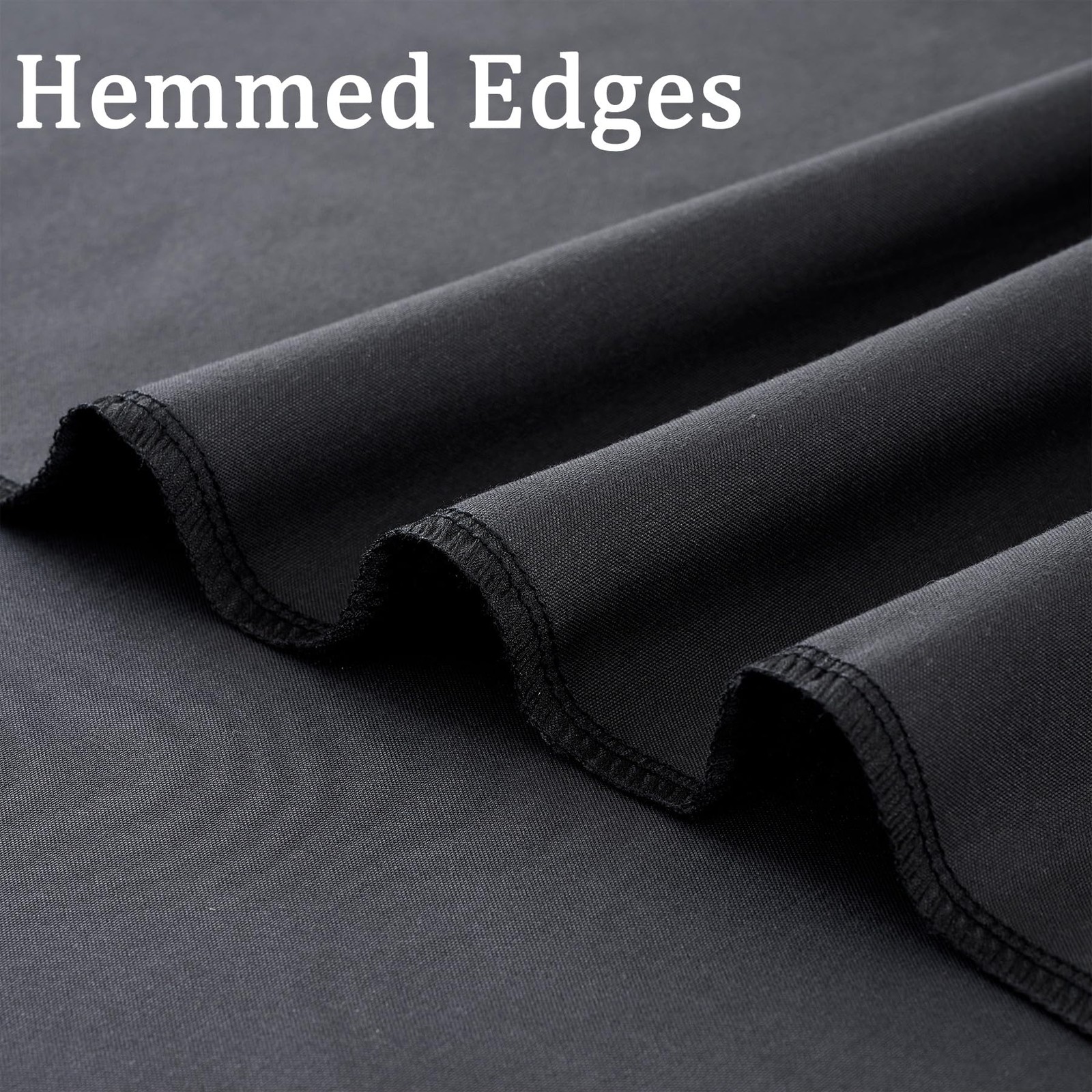 Htper 40ft x 10ft Black Backdrop Curtain 480″W x 120″L (Pack of 8),