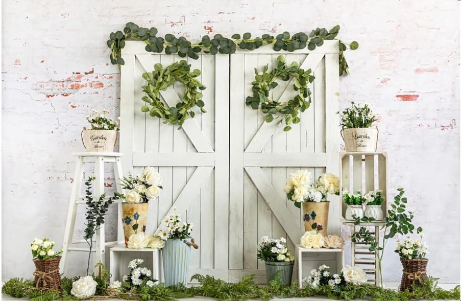 Brand New Kate Photography Backdrop 7×5 Ft White Barn Door