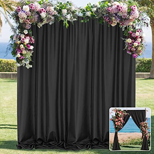Black Backdrop Curtain for Party Black Background Curtains Rod Pocket Backdro…