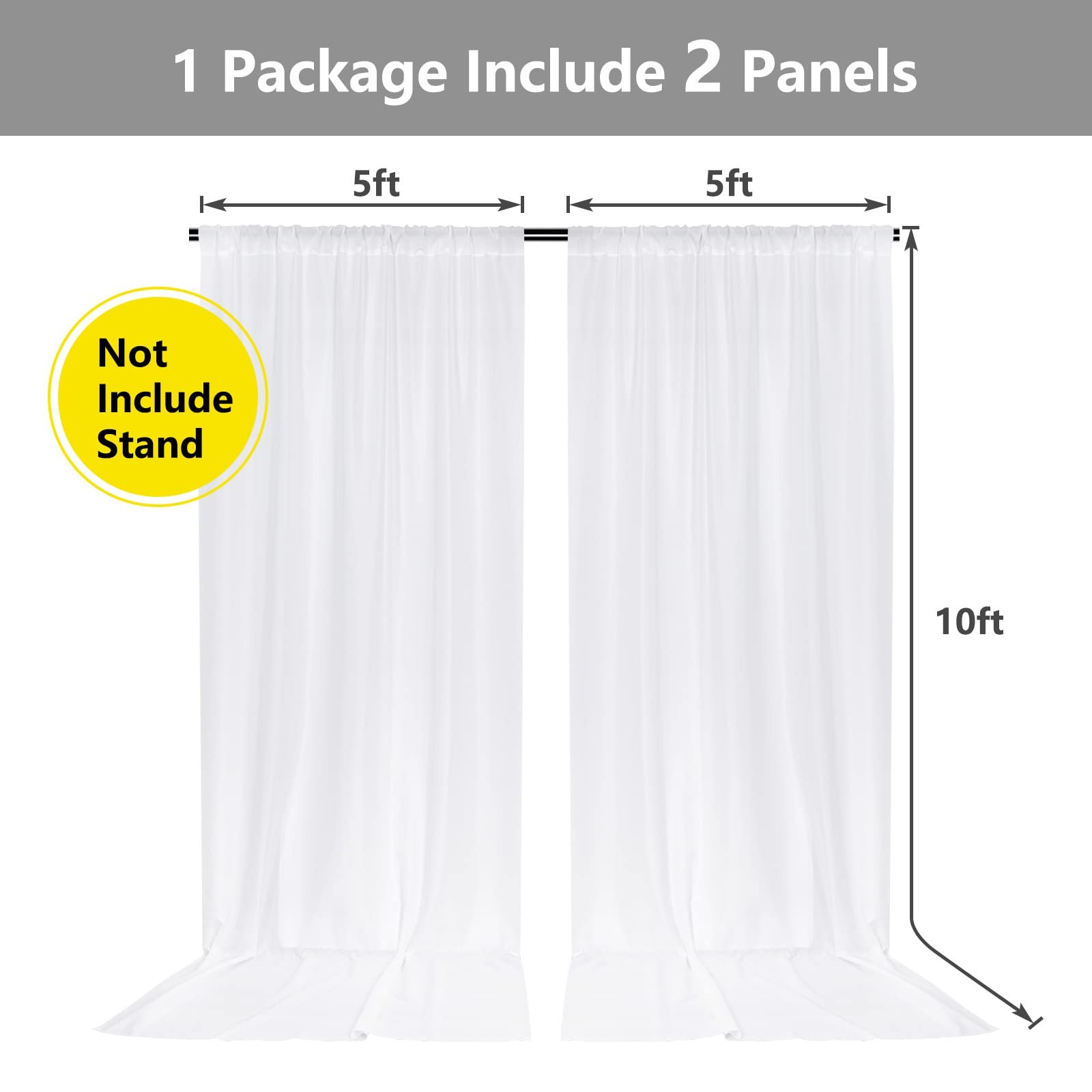 10 ft × 10 ft White Backdrop Curtain for Wedding Decor Holiday Party – White …