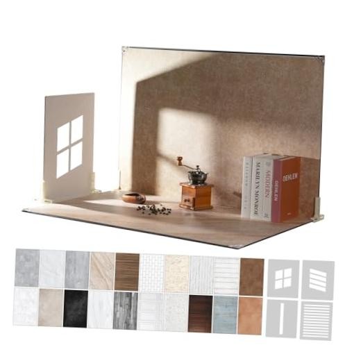 Product Photography Backdrops with Shadow Boards, 23x35in 10 Pcs 20 Patterns