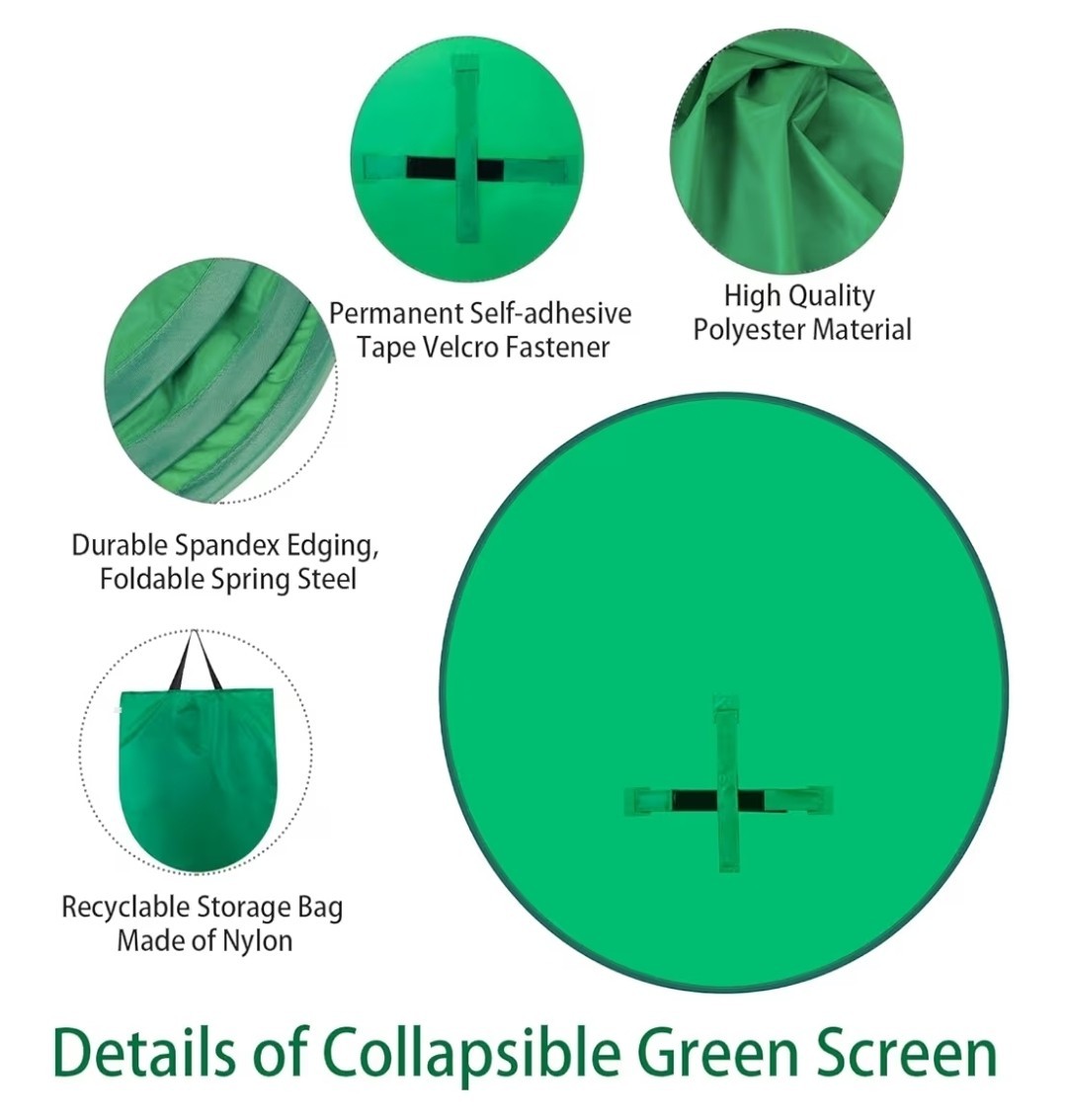 Portable Green Screen Chair 56 in Greenscreen Backdrop with Stand Collapsible