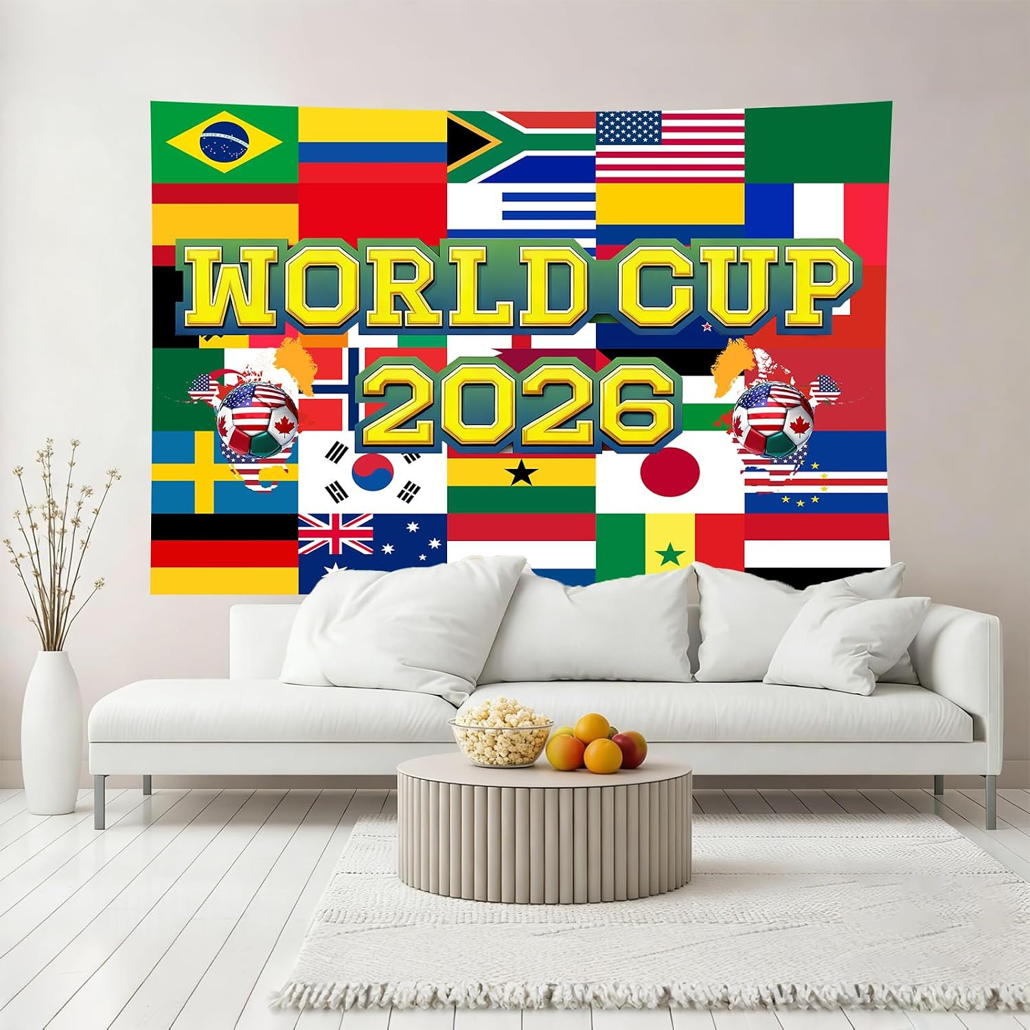 World Football Cup Tournament Backdrop 5x3ft 2026 World Soccer Sport Themed S…