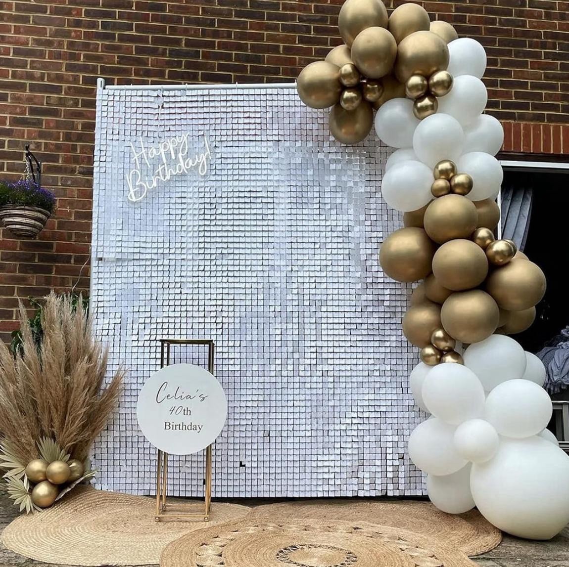 Brand New. LiteGrid Series Sequin Wall Backdrop – 24Pcs Matte White